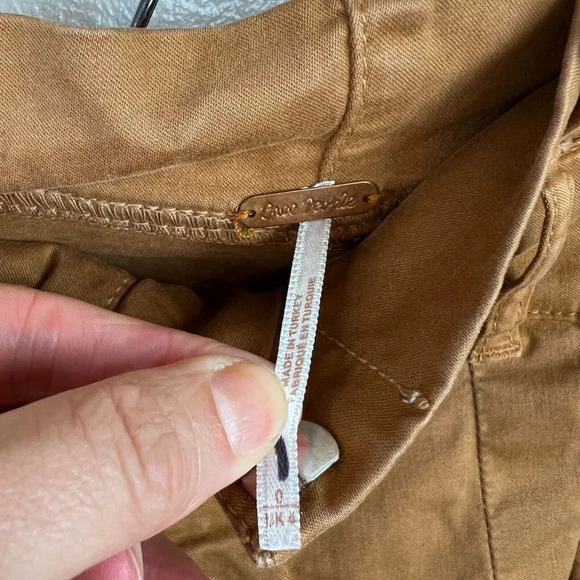 Free People Paperbag Waist Pants Size 0 High Rise Pleated Work Academia Brown - Picture 3 of 10